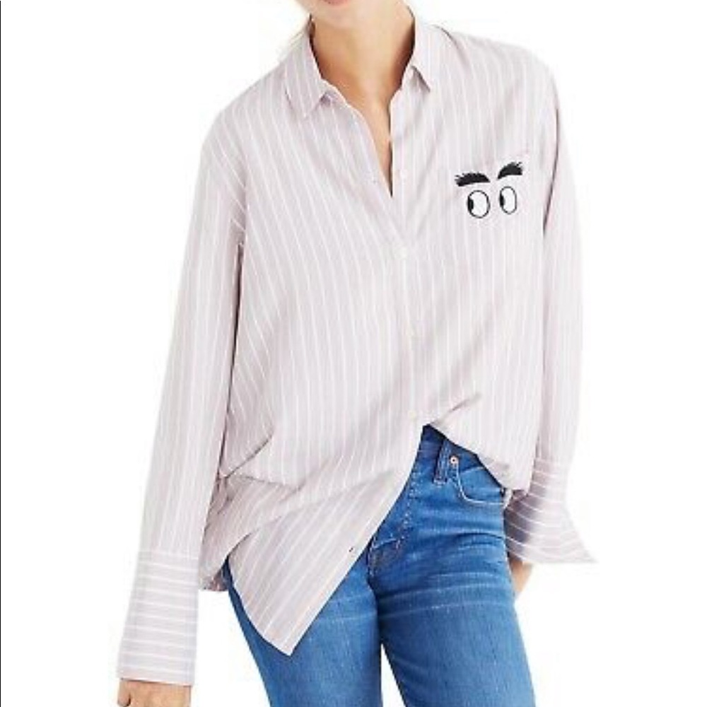 Madewell Bristol embroidered eyes button-down